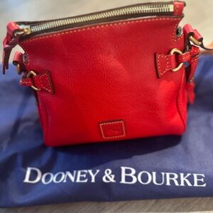 Dooney and Burke 100% Red Leather Cross-Body Bag.